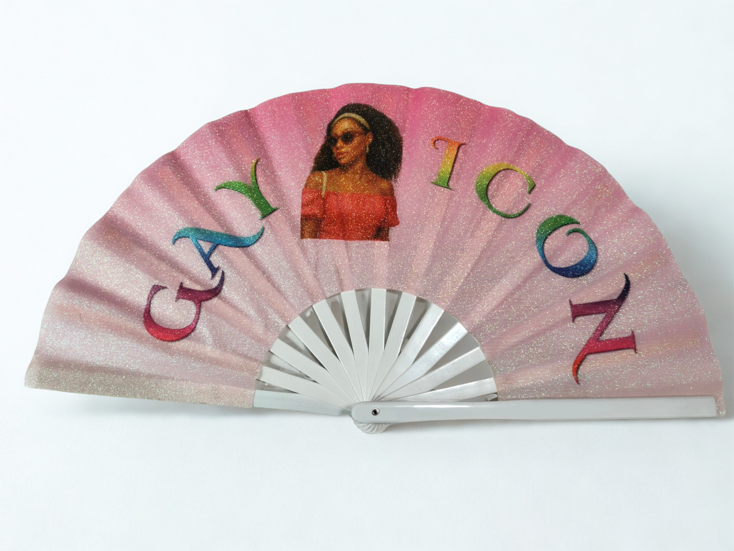 Gay Icon Xtra Large Hand Fan - Rainbow Collection