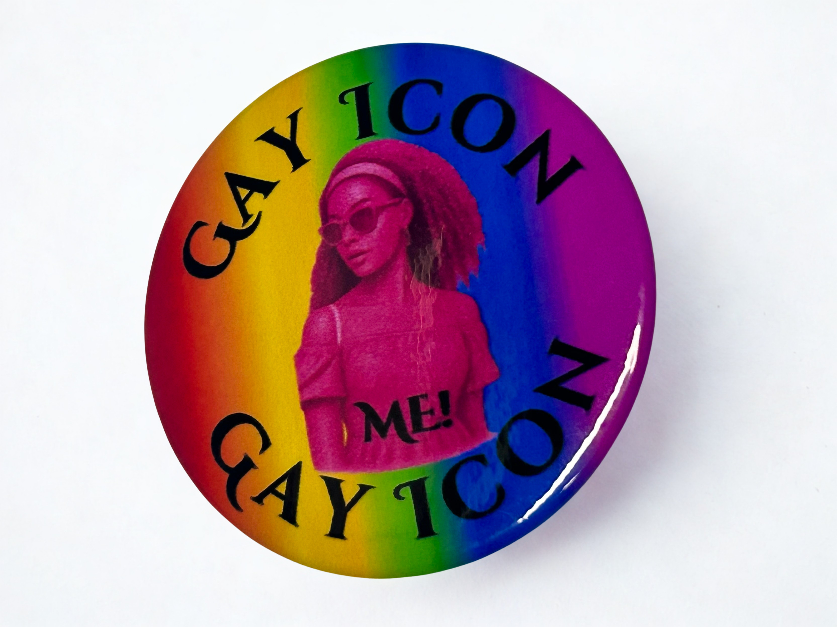 Gay Icon Button Pin - Rainbow Collection